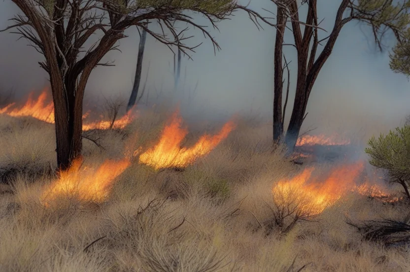 Prescribed fire controlling juniper regrowth in Texas Hill Country