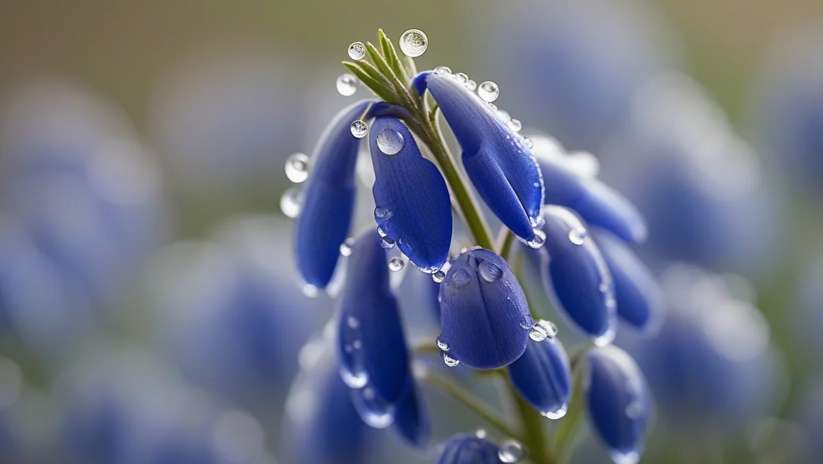 Close-up of Texas bluebonnet flower showing blue petals with white tips