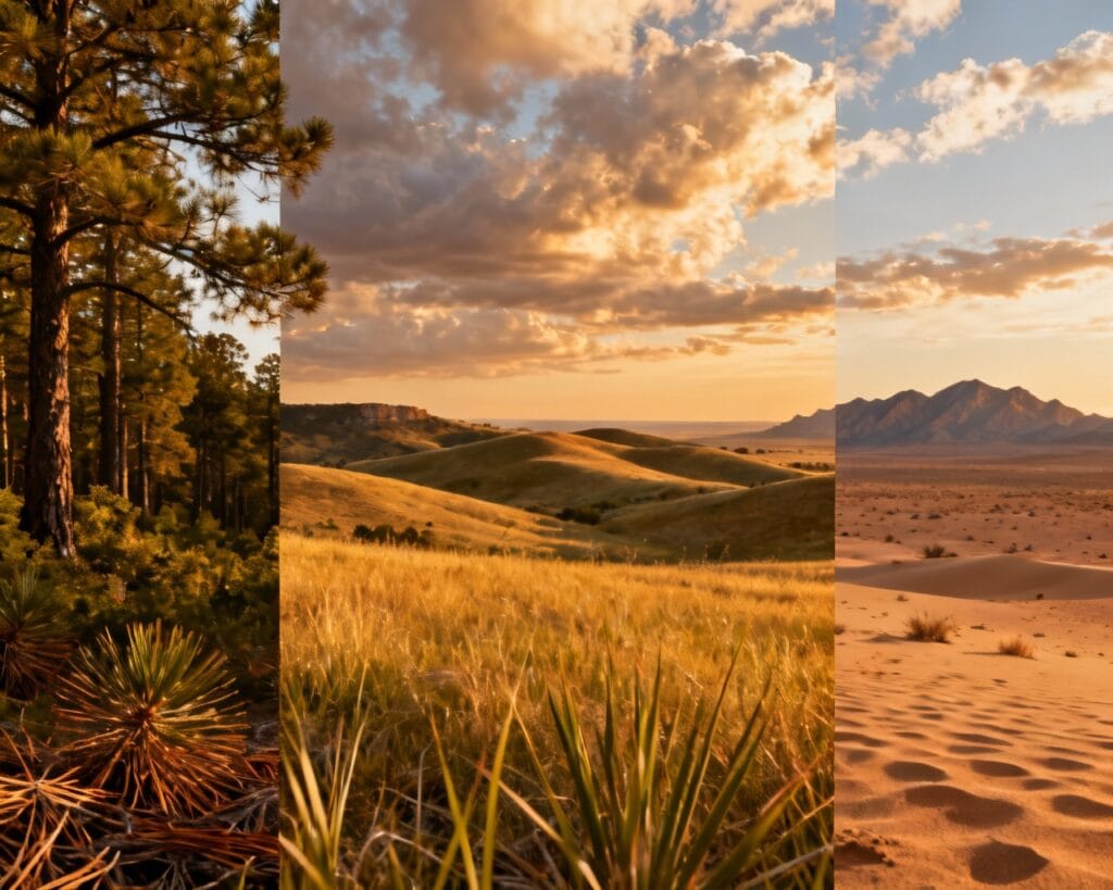 Texas ecoregions from Piney Woods forests to Trans-Pecos desert mountains