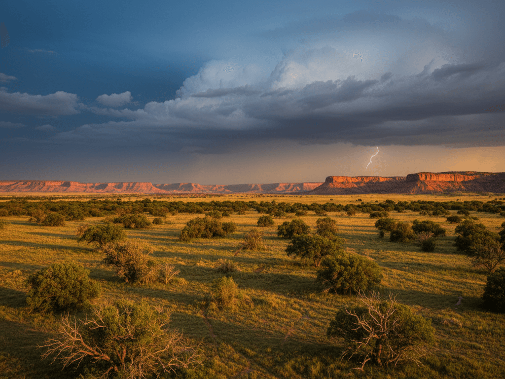 Rolling Plains mesquite grassland with red sandstone breaks
