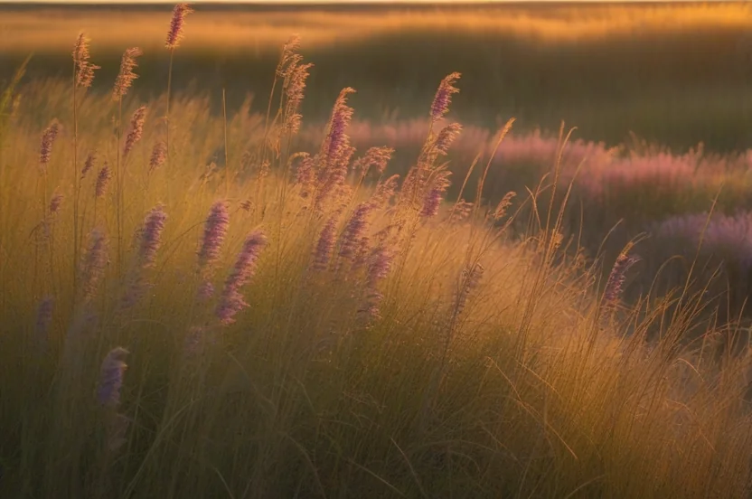 Native Blackland Prairie with big bluestem grass and wildflowers