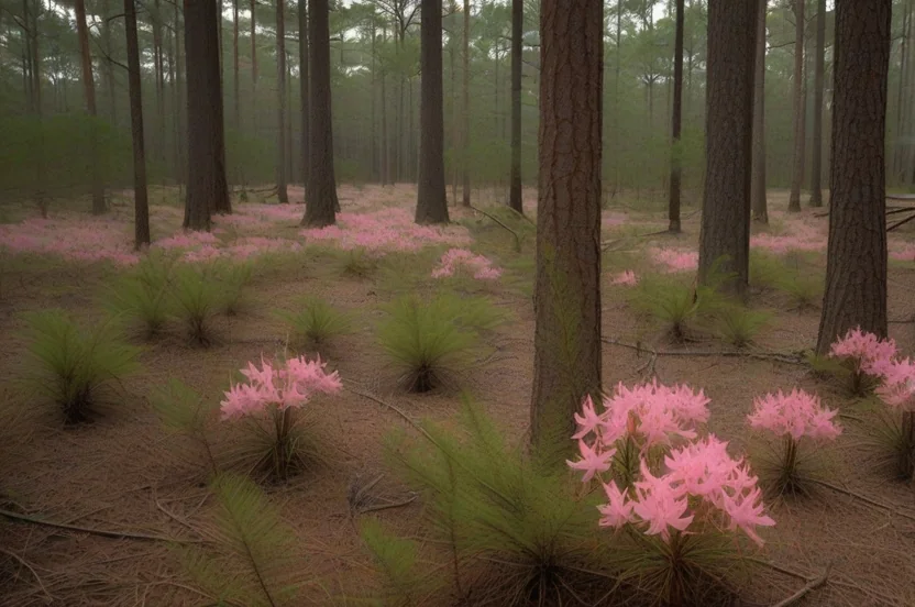 Piney Woods native understory with azaleas and pitcher plants