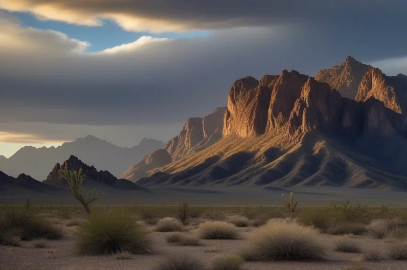Chisos Mountains rising from the Chihuahuan Desert in Big Bend National Park