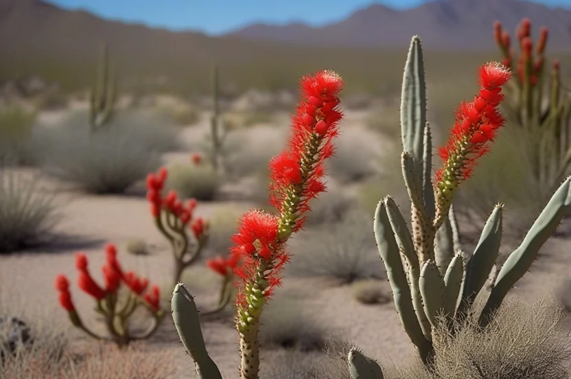 Trans-Pecos desert plants including ocotillo, lechuguilla, and prickly pear